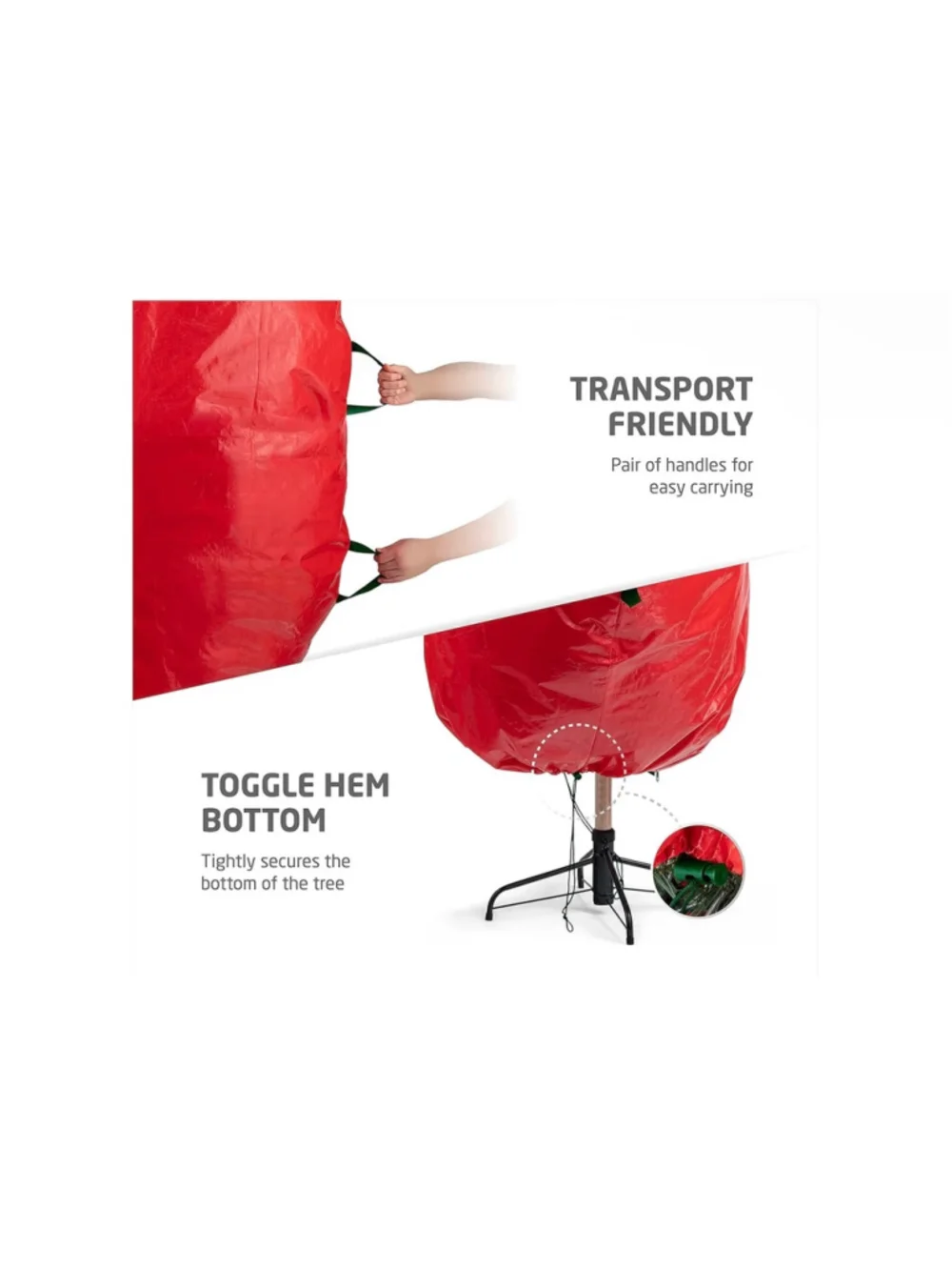 NEW ZOBER Upright Christmas Tree Storage Bag With Drawstring Hem Fits 9 Ft